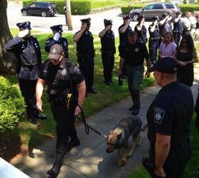 terminal k 9 cop receives fitting farewell from fellow officers