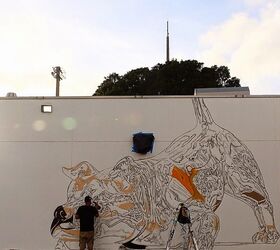 street artist blows our mind with brilliant metallic dog mural