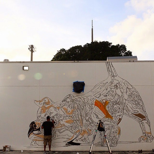 street artist blows our mind with brilliant metallic dog mural