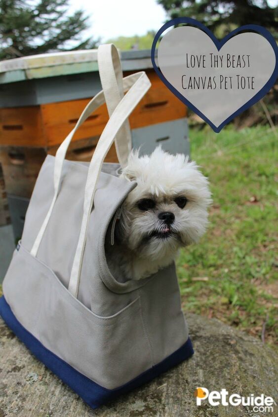review love thy beast canvas pet tote