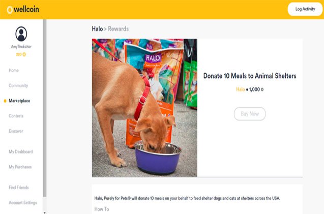 earn wellcoin points buy shelter dogs a healthy meal