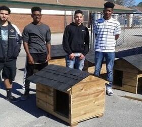 High Schoolers Help Homeless Hounds by Building Dog Houses