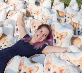 snuggle up with the queen and her corgi pillow clones