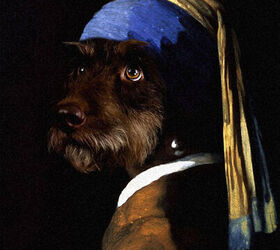 artist adds pets to historical paintings in hyper realistic style