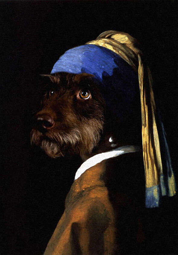 artist adds pets to historical paintings in hyper realistic style