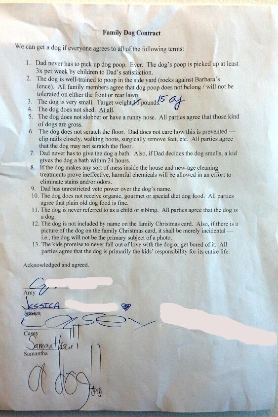 hilarious family contract sets new dog boundaries