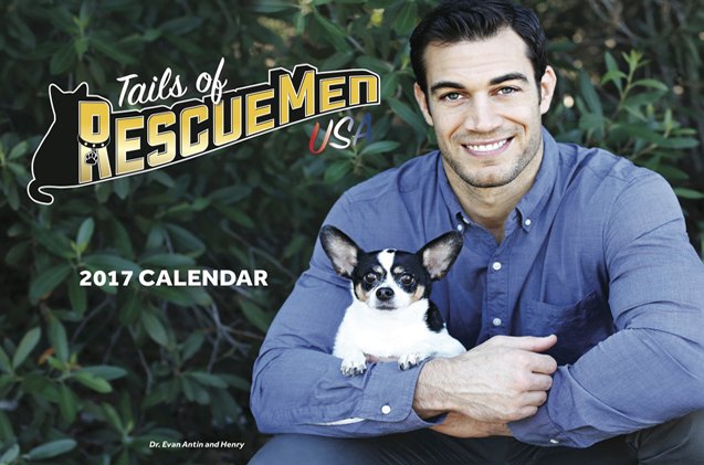 hunks and hounds pose for 2017 rescue men calendar