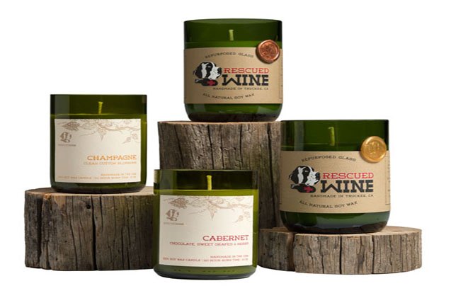 rescued wine candles repurpose wine bottles while helping rescue animals