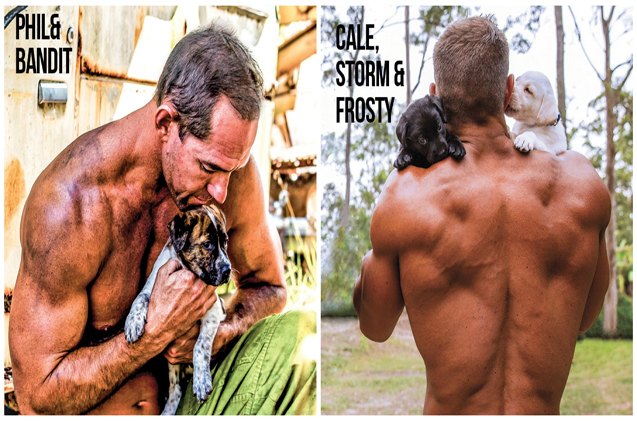 go behind the scenes as firefighters with puppies shoot their 2017 calendar