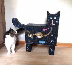 man builds amazing cat creations from cardboard