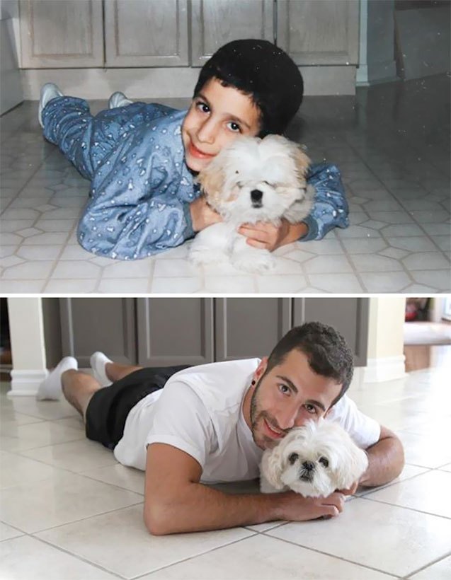 10 dogs growing up with their human siblings