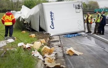 Truck Carrying Dog Food Overturns On Highway; Bad Dogs Suspected