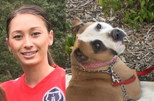 california woman flees fires carrying 70 pound dog in a bag