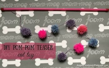 DIY Pom-Pom Teaser Cat Toy