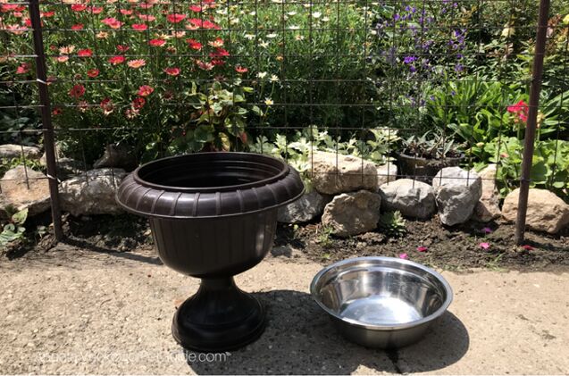 diy flower pot to dog water bowl