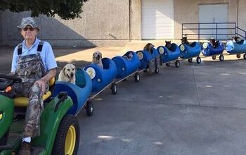 Retiree Takes Rescue Pups On “Chew Chew” Rides With Custom-Built D