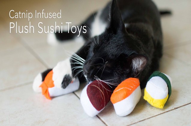 help kickstart foodiekat 8217 s catnip infused sushi cat toys
