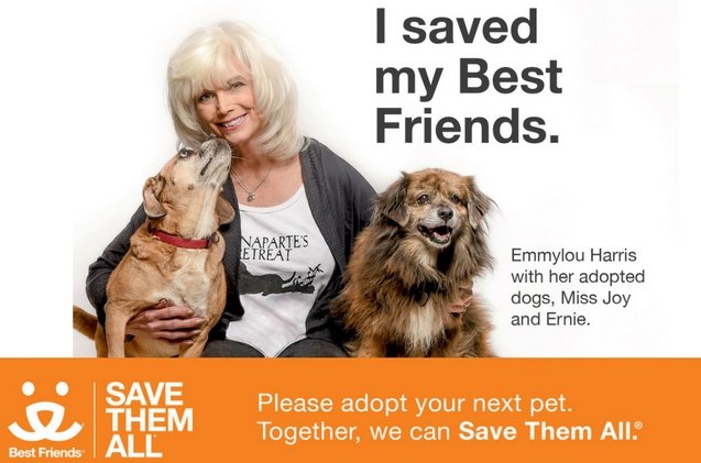 emmylou harris stands up for shelter dogs in best friends animal society 8217 s