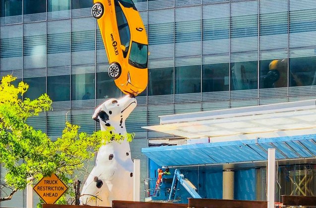 new york goes to the dogs with spot a 38 foot statue of a dalmatian