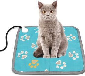 HYDGOOHO Cat Heating Pad 17.7x17.7inch Electric Heated Pet Mat for Cats Dogs with Chew Resistant Steel Cord 