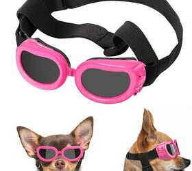 Shingoql Dog Goggles Easy Wear Small Dog Sunglasses Adjustable Anti-UV Waterproof Windproof Puppy Glasses for Small Breed to Medium Dog Black 