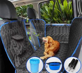 confote Dog Car Seat Covers with Mesh Visual Window Durable Scratchproof Dog Seat Cover for Back Seat with Storage Pockets Non-Slip Washable Dog Car Hammock for Different Cars 