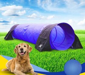 Dog Agility Training Equipment Pet Indoor & Outdoor Games Dog Agility Set Obstacle Course Backyard with Tunnel 8 Piece Weave Poles Adjustable Hurdles Pause Box Frisbee Whistle YON.SOU 