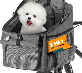 trendy new bicycle baskets are the new backpack for pets