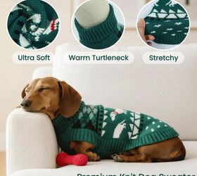 3 adorable christmas sweaters for small dogs, Christmas Ultra Soft Thermal Turtleneck Dachshund Dog Sweater