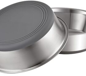 how to encourage your cat to drink more water, PEGYY11 Nonslip Stainless Steel Bowls image via Amazon