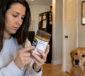 how to give your pet a pill when they refuse 7 stress free tips, Checking peanut butter label for sugar substitutes